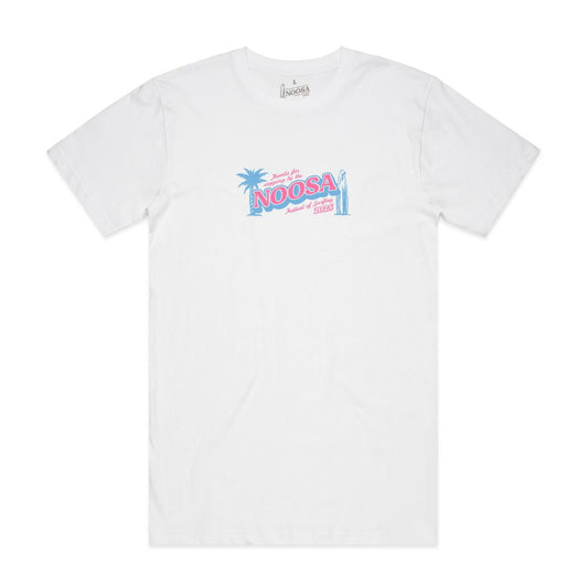 NOOSA TEE - WHITE/BLUE