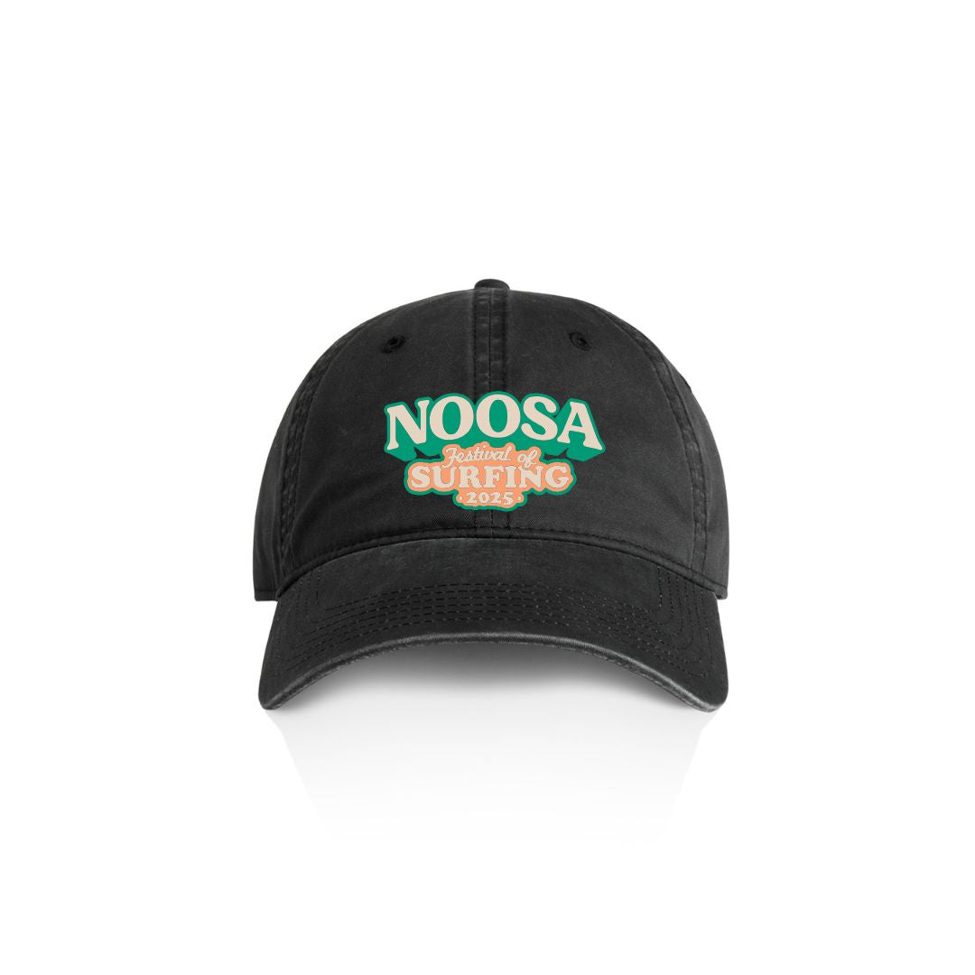 NOOSA EMBROIDERED CAP - FADED BLACK/GREEN